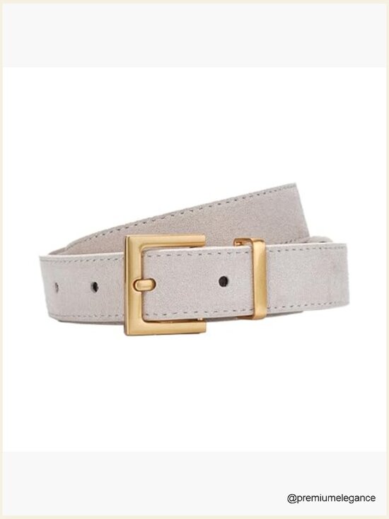 Genuine Leather Belt for Dress Jeans Pants Fashion Gold Buckle Ladies main image 7